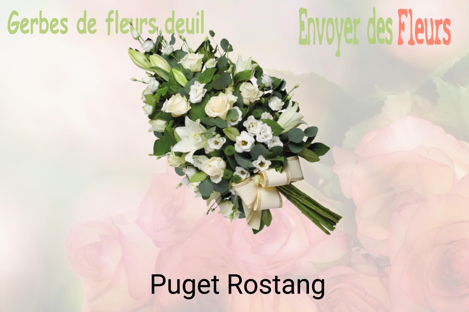 Gerbe de fleurs de deuil livrée à Puget-Rostang